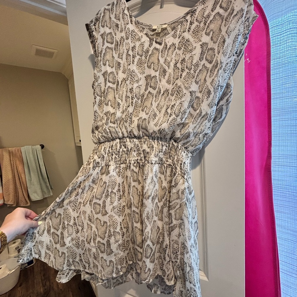 Kori Tan and Brown Snakeskin Sundress
